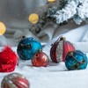 TopComfy Decorative Object Glass Christmas Ball Ornaments Set of 12 for Holiday Tree Decor, Red, 3"*3"*3" - 3 of 4