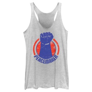 Women's Peacemaker Blue Fist Circle Racerback Tank Top - 1 of 4