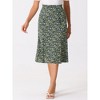 INSPIRE CHIC Women's Print Floral Peasant Elastic Waist A-Line Midi Skirts - 4 of 4