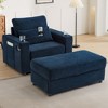 Okak Modern Comfy Chaise Lounge Sleeper Sofa Bed with Movable Storage Ottoman,Upholstered Deep Seat Sofa Couch for Living Room - 2 of 4