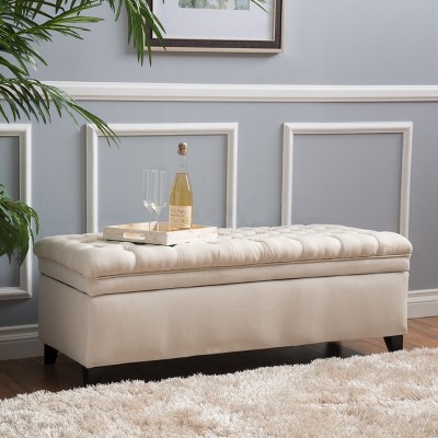 Grungis Ottoman Bench with Storage,Upholstered Tufted Footstool Sofa Chair with Wood Framework for Living Room Bedroom Office