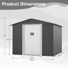 SEVOBAL Storage Sheds Outdoor Storage Room With All-Weather Design Metal Tool Shed For Backyard, Patio, Lawn, Gray, 101.18"*100.39"*70.28" - 3 of 4
