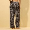 Women's Abstract Square Print Silky Wide Leg Cover Up Beach Pants - Shade & Shore™ Black - 2 of 3