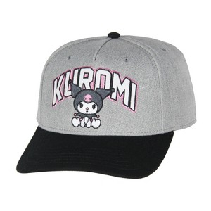 Sanrio Adult Kuromi Embroidered Precurve Snapback Cap Hat OSFM - 1 of 4