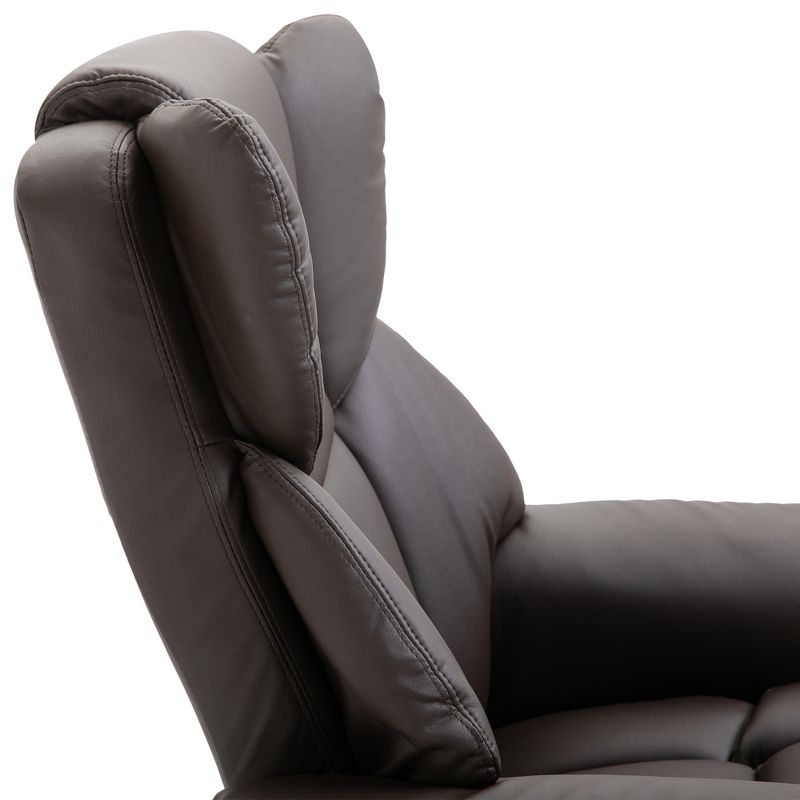 HOMCOM Massage Recliner and Ottoman with 10 Vibration Points Adjustable Backrest, PU Leather Living Room Chair with Side Pocket Remote Control, 6 of 9