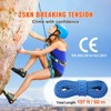 VEVOR 10.2mm Dynamic Climbing Rope, 60M(197ft) Outdoor Rock Climbing Rope 25KN Breaking Tension, Stretchable Fiber Rope with Steel Snap Hooks, Blue - 3 of 4