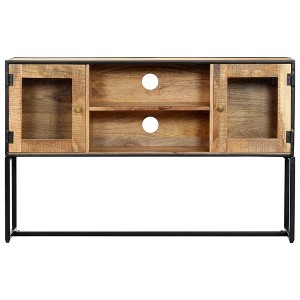 vidaXL TV Cabinet Varied Solid reclaimed wood, powder-coated steel - 1 of 4