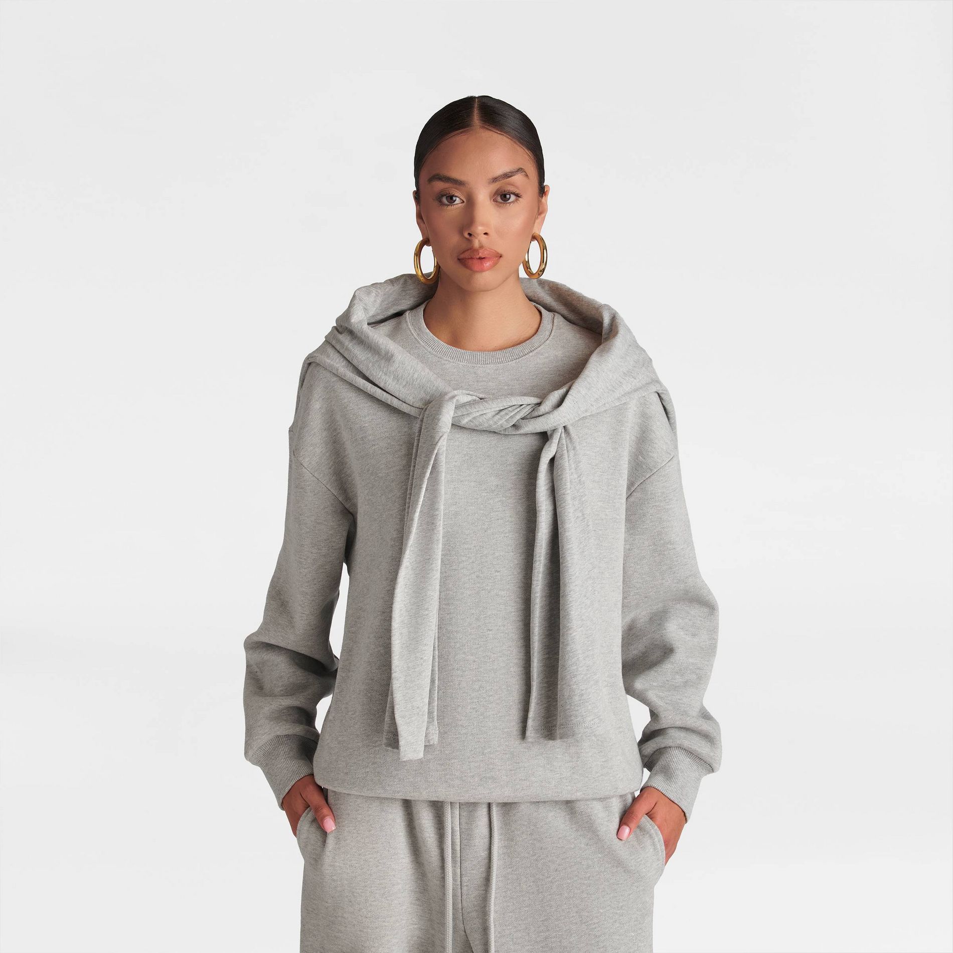 KBB by KAHLANA Women's Long Sleeve 'The Double Layer Crewneck Sweatshirt'