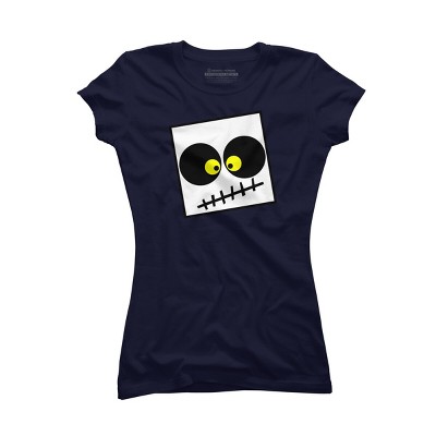 Junior's Design By Humans Square Skull By LonaMisa T-Shirt