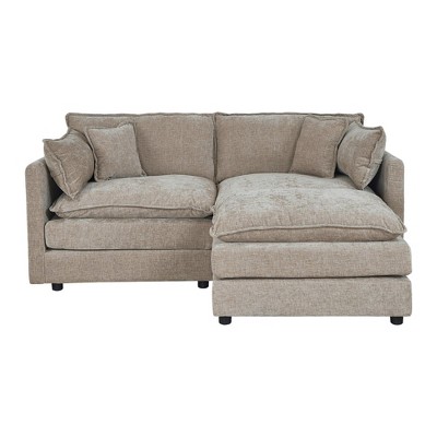 NicBex 77.17 Inch L-Shaped Sectional Sofa,Chenille 2-Seater Sofa with Footrest for Living Room,Apartment,Office