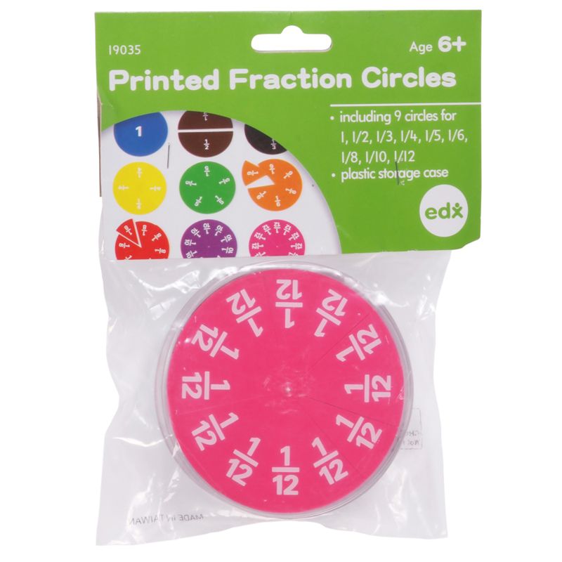 Edx Education Fraction Circles, Set of 51, 5 of 6