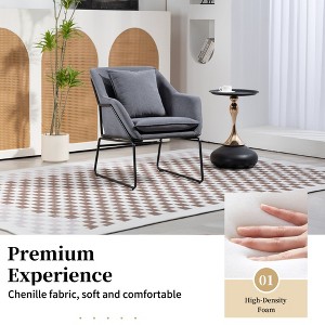 NicBex Velvet Accent Chair,Upholstered Living Room Chairs with Mid-Height Backrest and Metal Legs,Modern Armchair,Accent Chairs for Living Room - 1 of 4