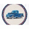 Earth Rugs MSPR-362 Blue Truck Printed Round Trivet – 10"x10" Hand-Braided Natural Jute Hot Pad, Rustic Farmhouse Accent - 2 of 3