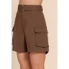 Slickblue Women's Casual Belted Cargo Shorts - Cotton Stretch with Pockets, Beige/Coffee/Navy, Size S-L - 4 of 4