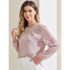 INSPIRE CHIC Women's Chiffon Semi Sheer Keyhole Neck Elegant Work Blouse - 2 of 4