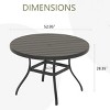 53" Outdoor Round Patio Dining Table with Umbrella Hole, All-Weather Metal Outdoor Dining Table for Garden, Balcony, or Backyard–The Pop Home - 4 of 4