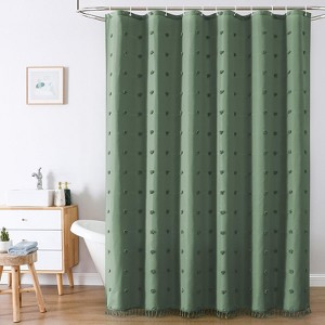Waterproof Modern Shower Curtain with Hooks, 72"W x 72"L (Pack of 1) - 1 of 4