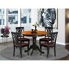 HomeStock 5-Piece Round Black Finish Solid Wood Top Dining Table with 4 Chairs - 2 of 4