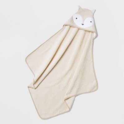 Baby Boys' Fox Hooded Bath Towel Set - Cloud Island™ Brown