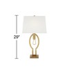 Possini Euro Design Modern Glam Table Lamp with USB Charging Port and Nightlight LED 29" Tall Brass White Shade Living Room Bedroom House - 4 of 4