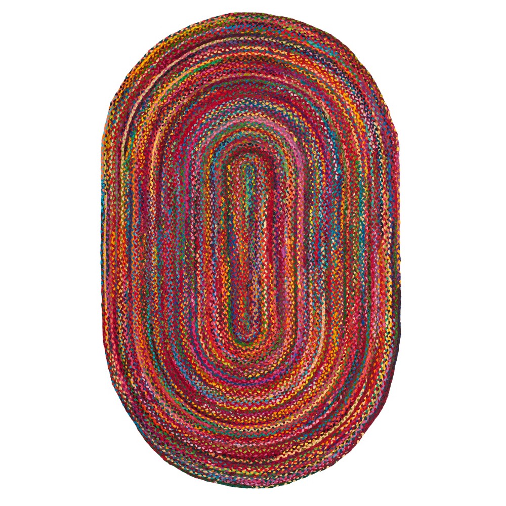 Red Swirl Woven Oval Accent Rug 4'x6' - Safavieh