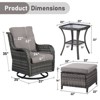 Gymojoy Outdoor Swivel Chair with Ottoman High Back Glider Chair with Soft Cushion - 2 of 4