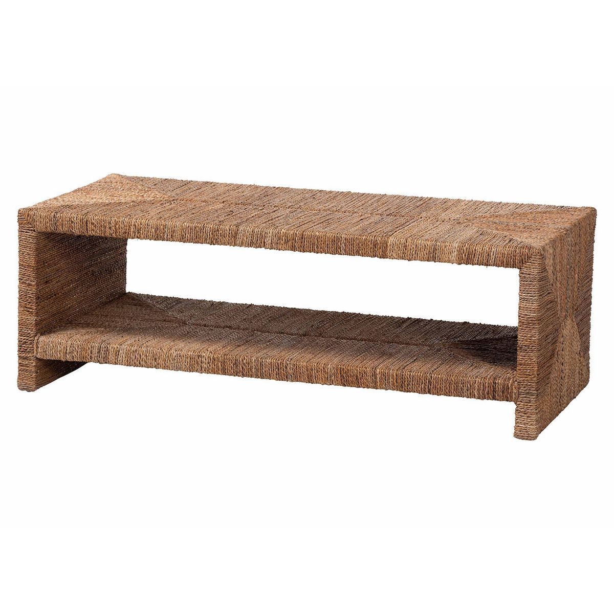 bali & pari Liza Rectangle Seagrass Coffee Table Natural Brown - thumbnail 5