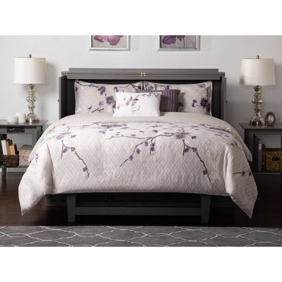 Deerfield Gray Farmhouse Queen Murphy Bed Chest with Charging Station
