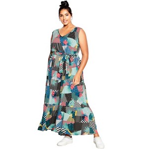 Avenue Women's Plus Size Seashore Maxi Dress - 1 of 4