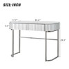 FURNIinspire Vanity Tables Mirrored Makeup Vanity Table With Stainless Steel Base, Mirrored Dressing Table With 2 Drawers, Silver, 39.4"*17.7"*29.3" - 3 of 4