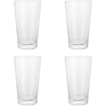 Jlong Drinking Glasses Set of 4 - 22oz Iced Coffee Glasses, Iced Tea Glasses,  Cute Tumbler Cup, Cocktail Glasses, Whiskey, Wine, S 