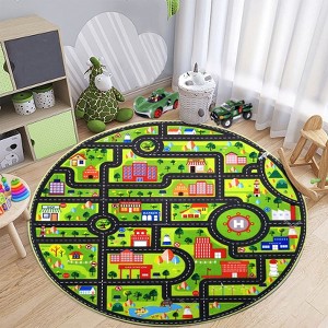 Kids Playmat City Traffic Road Area Rug Mat Educational City Life Carpet for Bedroom Playroom Classroom - 1 of 4