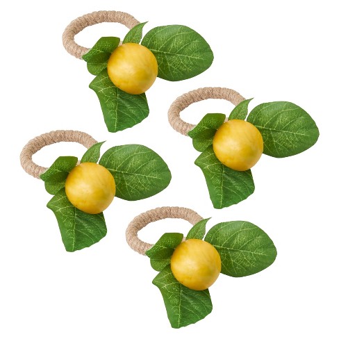 Lemon Napkin Rings  Table Setting Set of 4 Napkin Rings