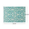 GDFStudio Sabina Foam Outdoor 5'3" x 7' Botanical Area Rug, Blue/Ivory - 3 of 4