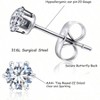6 - 10 Pairs Tiny Women's Stainless Steel Clear Cubic Zirconia Stud Earrings, Hypoallergenic Surgical Steel Earrings Set, 2mm 3mm 4mm CZ - 2 of 4