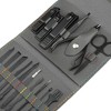 Unique Bargains Stainless Steel Pedicure Nail Clippers Scissors Tool Set for Men Women Black with Gray PU Leather 16pcs - image 2 of 3