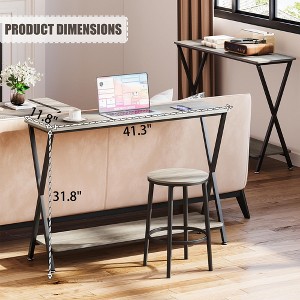 Jojoka Narrow Sofa Table, Entryway Console Table with Storage Shelf and Metal Frame,Behind Couch Table Industrial Hallway Table for Living Room,Foyer - 1 of 4