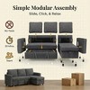 Dyonery 81" Sleeper Sofa Bed with Storage, L-Shaped Sectional Pull Out Couch with Reversible Chaise and USB Ports - 2 of 4