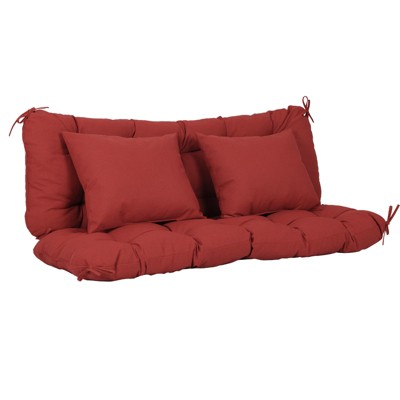 Aoodor 59" Tufted Porch Swing Cushions, Outdoor Swing Replacement Cushion 2-3 Seater with Backrest and 2 Pillows, Water and Fade Resistant