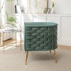 SEYNAR Mid-Century Modern Velvet Accent Chair, Gold Finish Barrel Chair for Living Room - 4 of 4