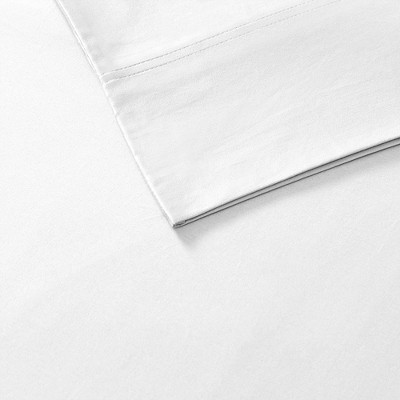 Queen White Cotton Percale Bedding Set
