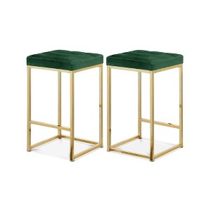 Meridian Furniture,Nicola Velvet Stool, Set of 2 - 1 of 4