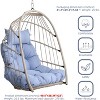 Outdoor garden rattan egg swing chair hanging chair for Patio, Porch, Bedroom, Garden, Courtyard, Balcony - 3 of 4