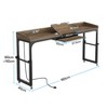 Vynxaria 70.86''x15.74'' Height Adjustable Overbed Table (35.4''-43.3'') Built-in Charging Station, 5 Level Tilt Board and Lockable Wheels - 4 of 4