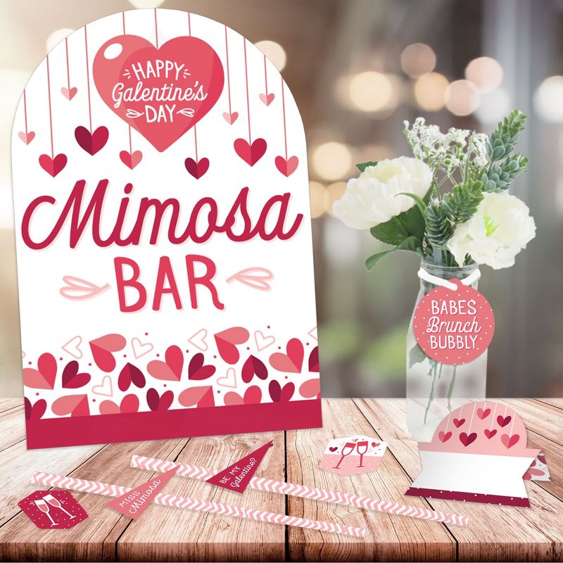 Big Dot of Happiness Happy Galentine's Day - DIY Valentine's Day Party Mimosa Bar Signs - Drink Bar Decorations Kit - 50 Pieces, 3 of 10
