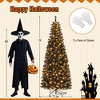 Costway 7ft Pre-lit PVC Christmas Halloween Pencil Tree Black with 350 LED Lights - 3 of 4