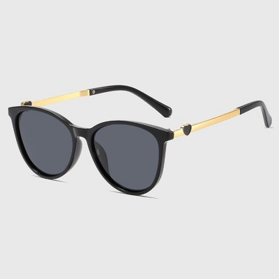 Anna-Kaci Women's Cat-Eye Sunglasses with Heart-Accent Temples