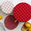Design Imports Reusable Cotton Dish Covers Set/3, Red Cider - 3 of 4
