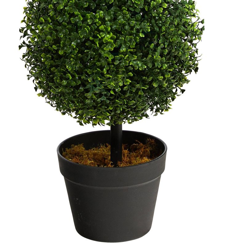 3&#39; Indoor/Outdoor Boxwood Triple Ball Topiary Artificial Tree - Nearly Natural, 5 of 6