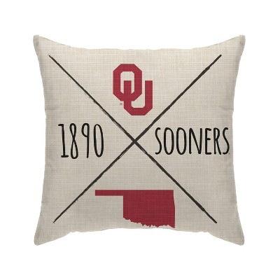 NCAA Oklahoma Sooners Cross Arrow Decorative Throw Pillow